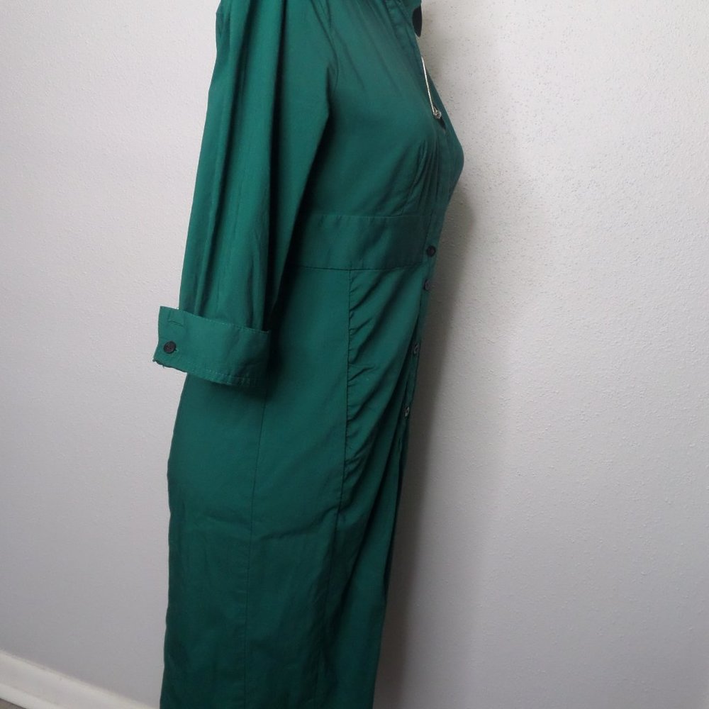 Express Green Button-Front Midi Dress - Picture 5 of 7